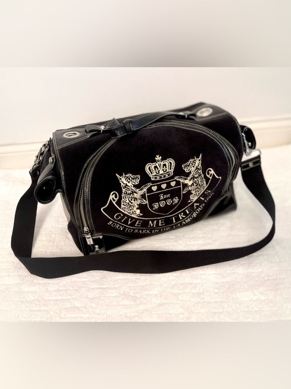 Vtg JUICY COUTURE Dog Pet Carrier Bag Purse with a Lock DOGGY COUTURE! RARE!
